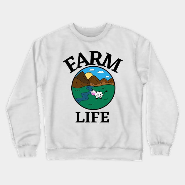 FARM Life Cow Lover - Funny Cow Quotes Crewneck Sweatshirt by SartorisArt1